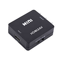 Конвертер HDMI на RCA (AV) CVBS адаптер видео с аудио 1080P HDV-610 AV-001 (4273) Black «H-s»