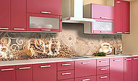 Наклейка виниловая кухонный фартук Zatarga Кофейный Орнамент 650х2500 мм DH, код: 5567067