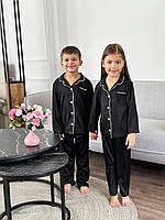 Детская шелковая пижама Черная 110-116
