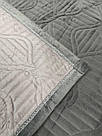 Покривало велюрове Koloco темно-сіре 220*240см, фото 3