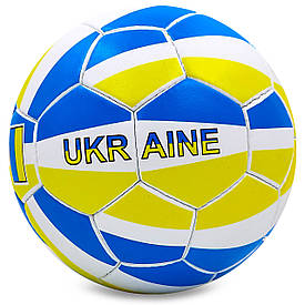 М'яч для футболу UKRAINE BALLONSTAR размір 5, білий-жовтий-блакитний