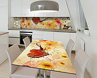 Наклейка 3Д виниловая на стол Zatarga «Кофейное сердце» 600х1200 мм для домов, квартир, столо DH, код: 6440709