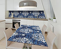 Наклейка 3Д вінілова на стіл Zatarga «Сапфіровий кристал» 650х1200 мм для будинків, квартир, з DH, код: 6440860