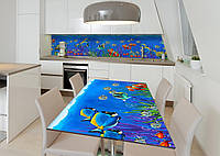 Наклейка 3Д виниловая на стол Zatarga «В гостях у Немо» 600х1200 мм для домов, квартир, столо DH, код: 6509838