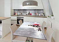 Наклейка 3Д виниловая на стол Zatarga «Мраморный балансир» 650х1200 мм для домов, квартир, ст DH, код: 6509850