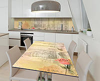 Наклейка 3Д виниловая на стол Zatarga «Винтажное письмо» 600х1200 мм для домов, квартир, стол DH, код: 6440917