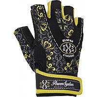 Женские перчатки для фитнеса и тяжелой атлетики Power System Classy PS-2910 S Черно-желтый NB, код: 1293325