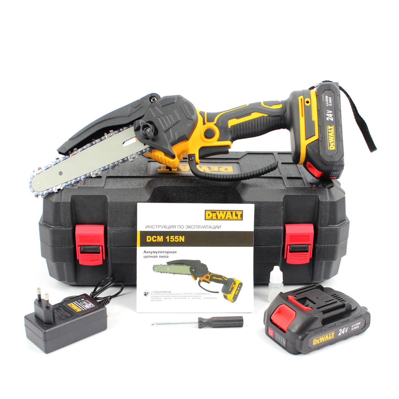 Акумуляторна міні пила DeWalt DCM155N (24V, 5AH) АКБ Гілкоріз Деволт