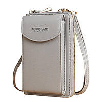 Маленькая женская сумка-кошелёк Forever с плечевым ремешком Gray
