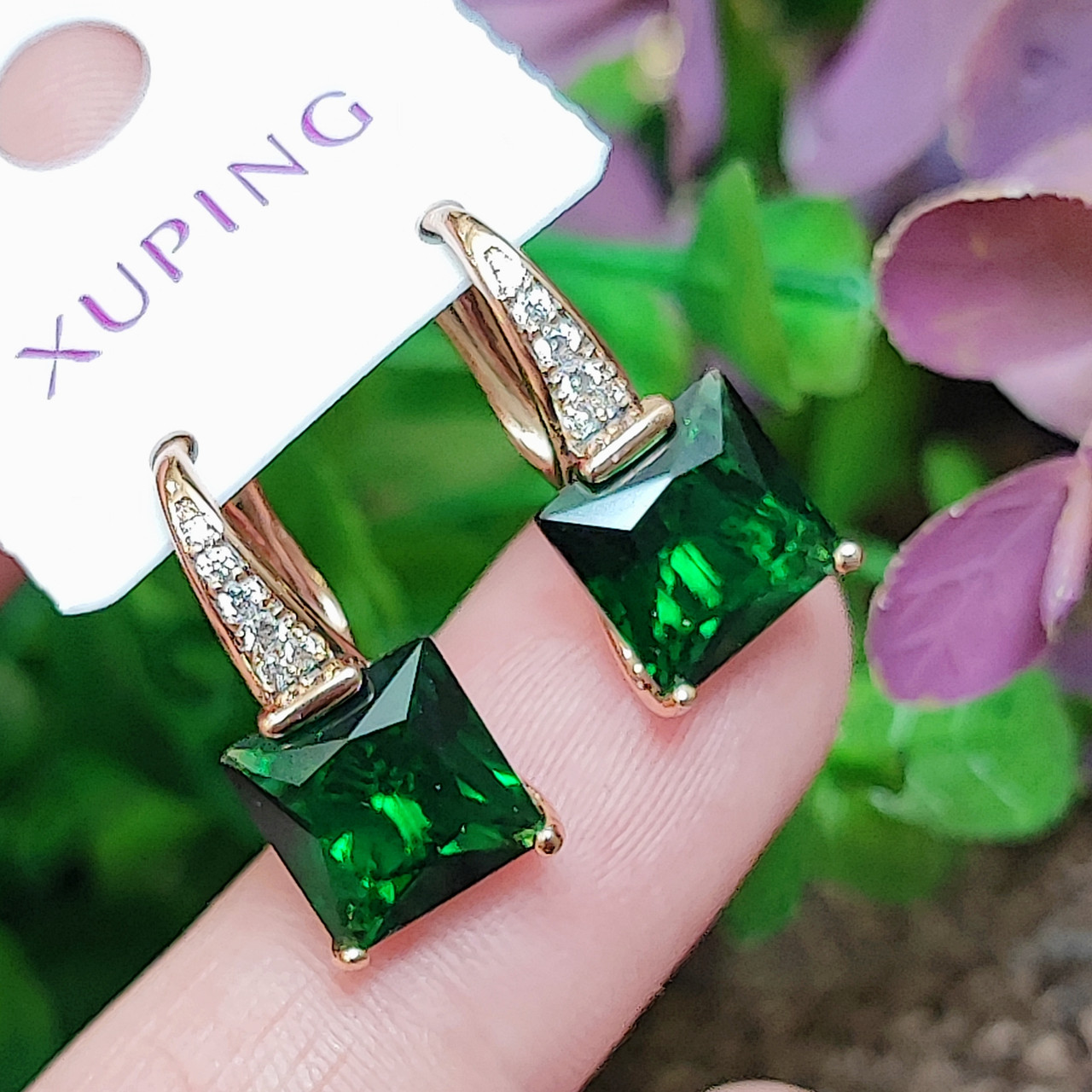 Сережки Xuping довжина 1.9см ширина 9мм медичне золото позолота 18К с1401