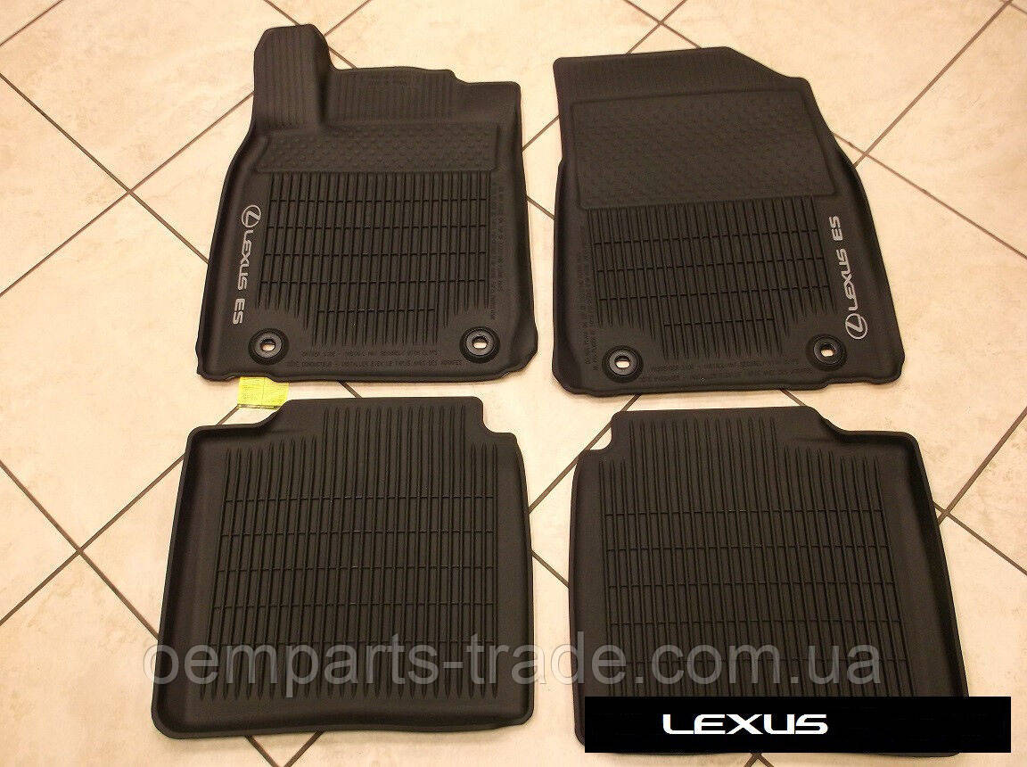Коврики в салон резиновые чёрные комплект LEXUS ES XV60 ES250 ES300h ES350 (2012-2019г.) новые оригинал - фото 1 - id-p1234834916