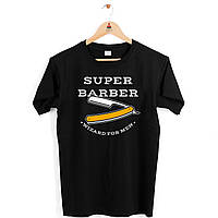 Футболка Арбуз черная с оригинальным принтом Super Barber Wizar for men S PZ, код: 8176297