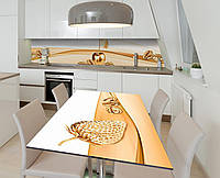 Наклейка 3Д виниловая на стол Zatarga «Золотая рука Мидаса» 650х1200 мм для домов, квартир, с DH, код: 6510293