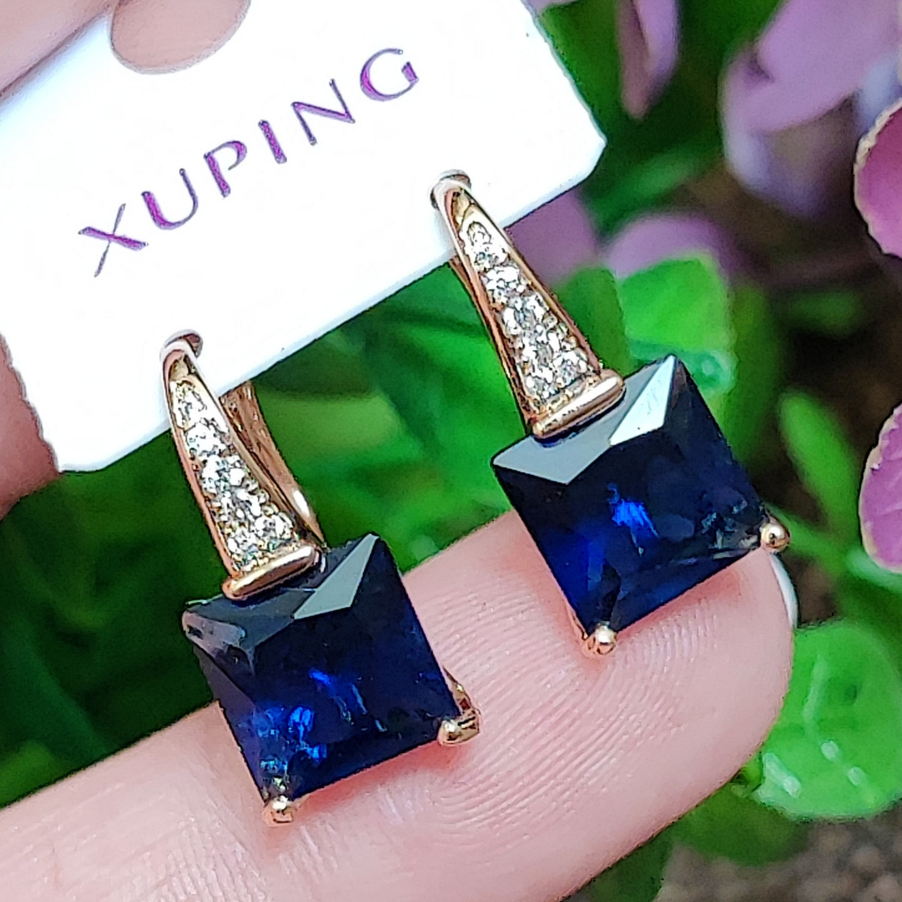 Сережки Xuping довжина 1.9см ширина 9мм медичне золото позолота 18К с1402