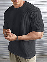 Мужская молодежная качественная футболка графитовая,трикотажная-вискоза модная летняя мужская футболка