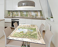 Наклейка 3Д виниловая на стол Zatarga «Винтажные открытки» 650х1200 мм для домов, квартир, ст DH, код: 6441803
