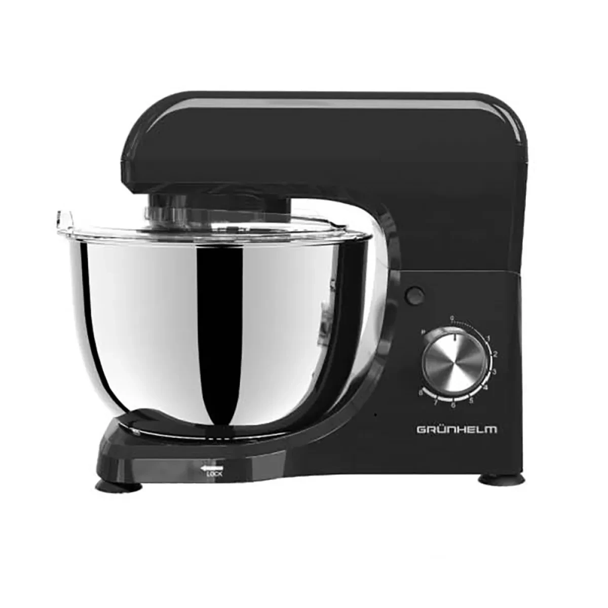 Кухонна машина Grunhelm GKM0019B 1300-1800 Вт 8 швидкостей 4.5 л Чорний планетарний міксер Функціональний