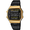 Годинники електронні Casio оригінал квадратні чорні наручні з підсвічуванням Касіо Ретро retro vintage A168WEGB-1B, фото 8