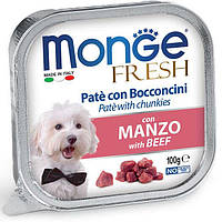 Корм Monge Dog Fresh Manzo влажный с говядиной для взрослых собак 100 гр GR, код: 8452371