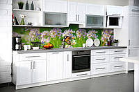 Наклейка на скіналі Zatarga на кухню «Польові квіти» 650х2500 мм вінілова 3Д-наклейка кухонн DH, код: 5867298