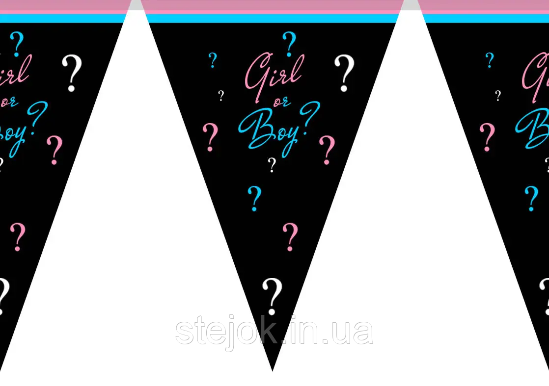 Гірлянда прапорці святкова "Girl or Boy", 1.5 м, фото 1