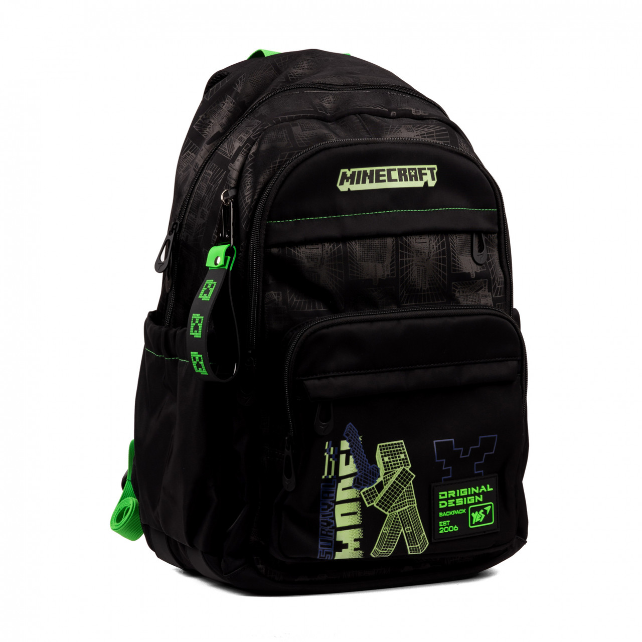 Рюкзак шкільний Yes Minecraft TS-47 , 45,5 х 31,5 х 15,5 см, 22л, чорний (559619)