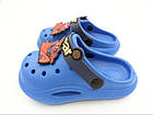 Шльопанці дитячі літн крокси для хлопчиків, людина павук, матеріал 100% EVA, сині, фото 3