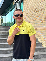 Поло футболка чоловіча жовта Puma, літнє поло для чоловіків, поло сорочка чоловіча, модна чоловіча футболка XL
