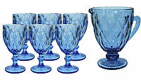Набор для напитков 7 предметов синий Изумруд OLens S-07204DL BNA 7204DL-B SC, код: 6601507