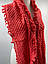 Шарф в'язаний Клавдія (з китичками) кораловий, фото 2