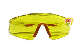 Окуляри захисні VIROK полікарбонат,жовті покриття від запотівання та подряпин,відкриті з носовим упором, 82V114