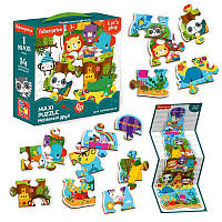 Гр Maxi puzzle "Fisher Price. Мої веселі друзі" VT1711-10 укр "Vladi Toys" 14 элементов, постер, в коробці