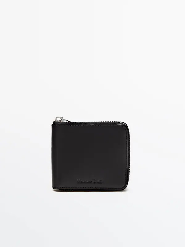 Massimo Dutti шкіряний чоловічий гаманець на блискавці оригінал