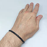 Шкіряний браслет з красивим візерунковим замком зі срібла, фото 3