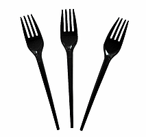 Виделки пластикові чорні 100шт/уп