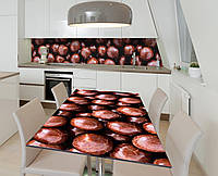 Наклейка 3Д виниловая на стол Zatarga «Шоколадные шарики» 600х1200 мм для домов, квартир, сто DH, код: 6443721