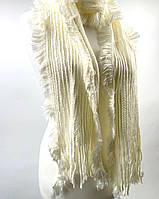 Шарф в'язаний Ельза (з тороками) кремовий