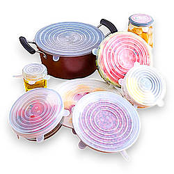 Кришки силіконові набір 6 шт білі