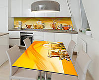 Наклейка 3Д виниловая на стол Zatarga «Чай с лимоном» 600х1200 мм для домов, квартир, столов, DH, код: 6444036