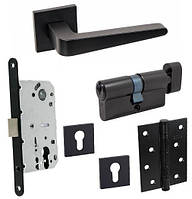 РУЧКА SIBA ECO DALYAN А04 Чорна + механізм під циліндр + накладки +циліндр+завіси