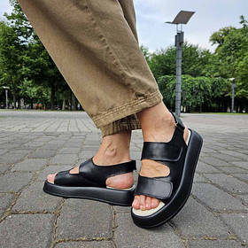 Модні босоніжки, сандалі з натуральної шкіри на платформі, розміри від 36 до 41