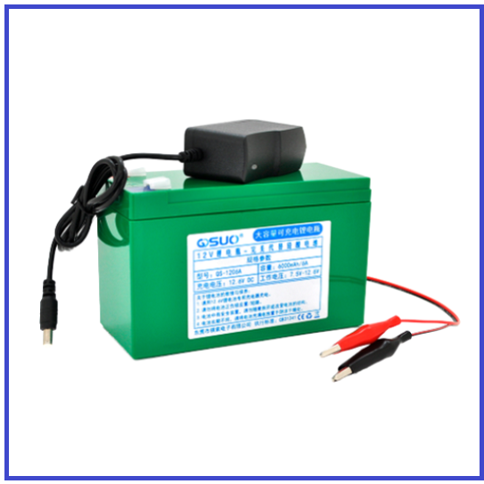 Акумуляторна батарея літієва QiSuo 12V 6Ah з елементами Li-ion 18650 (150х65х98) + зарядний пристрій