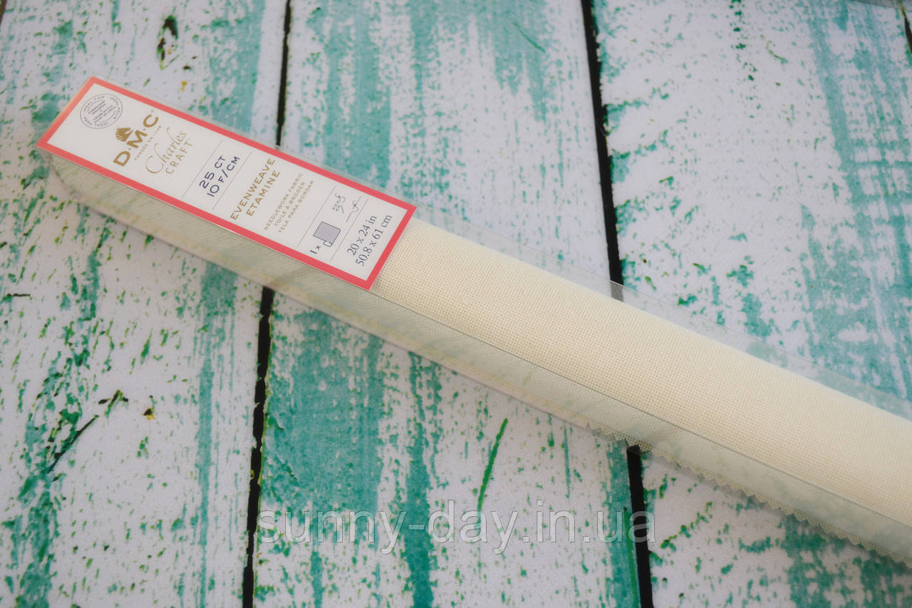 Тканина для вишивання DMC Evenweave Etamine 25 каунт (колір - ecru), 50x61см, фото 1