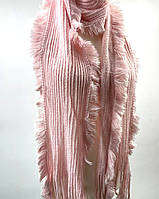 Шарф в'язаний Ельза (з тороками) пудра