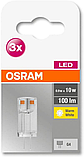 OSRAM BASE 3 Pack 0,90 Вт G4 LED PIN-лампа для заміни звичайної лампи потужністю 10 Вт теплого білого кольору, фото 2