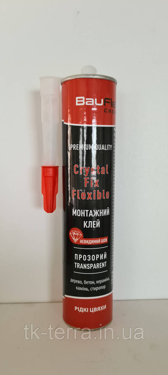 Клей монтажний BAUFLEX Crystal fix Flexible (прозорий) 300мл.