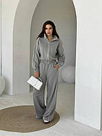 Удобный женский костюм Filmor кофта на молнии и свободные брюки трехнитка Dof5942