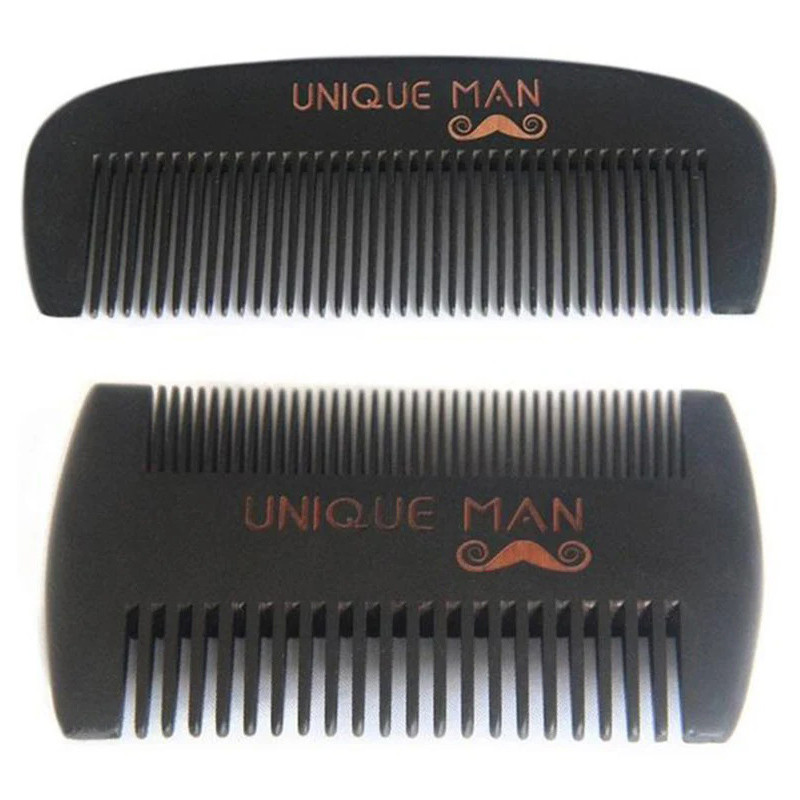 Двосторонній гребінь та гребінець для бороди та волосся Unique Man, фото 1