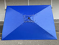 Зонт торговий квадратний 3х2м з клапаном, з напиленням, синій колір