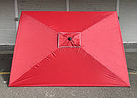 Зонт торговий квадратний 3х2м з клапаном, з напиленням, червоний колір